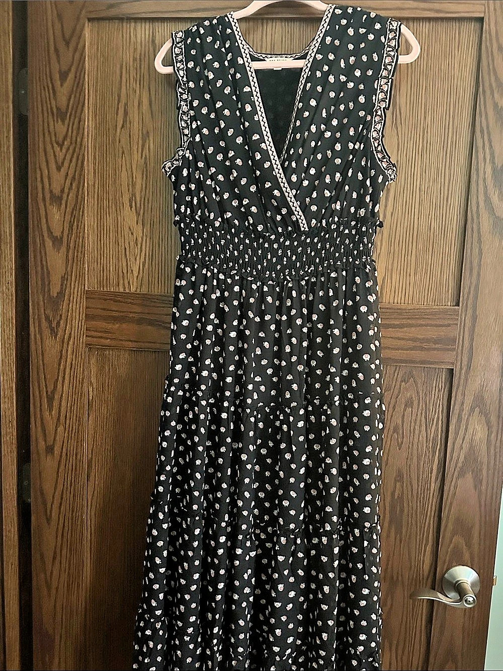 Max Studio Floral Maxi Dress in Black & Pink Size 1X Like New